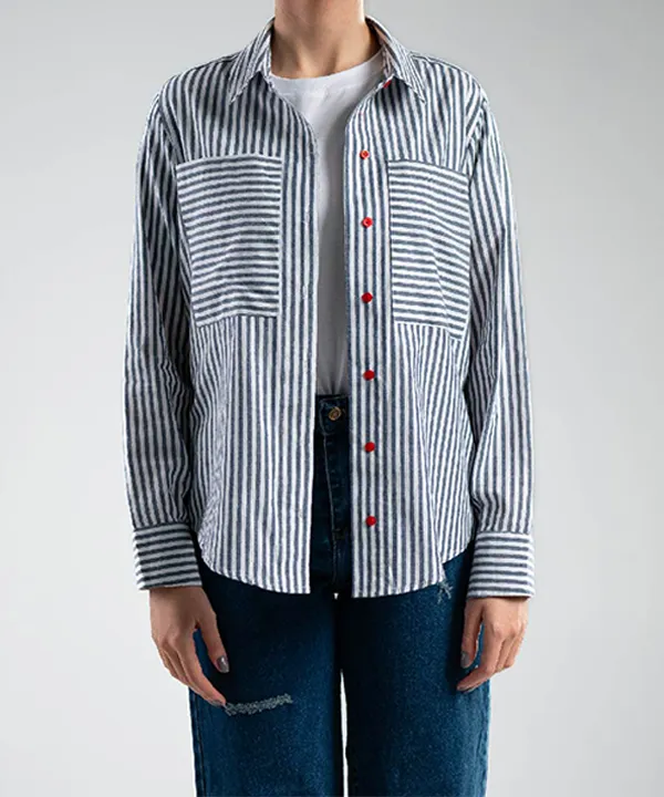 شومیز مروارید راه راه