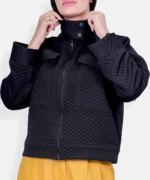 کت پاییزه زنانه زیپ دار مدل نگار مشکی