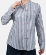 شومیز لینن یقه دیپلمات پگاه - Image 4