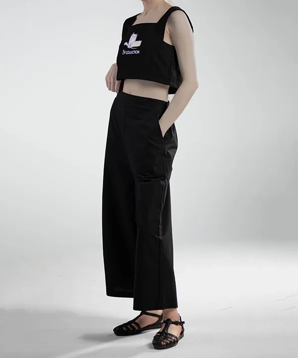 کراپ تاپ کتان یقه مربعی پردیس