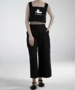 کراپ تاپ کتان یقه مربعی پردیس