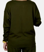 بلوز سبز نخی یقه قایقی آتنا