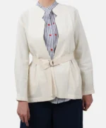 کت لینن جلو باز ترگل