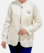 کت لینن جلو باز ترگل