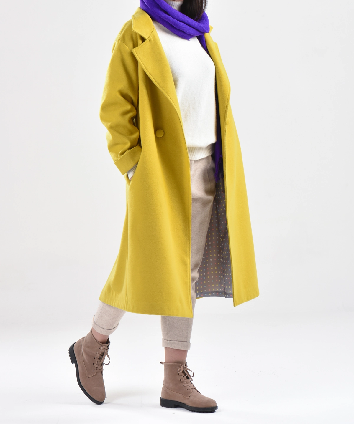 پالتو بلند یقه انگلیسی مدل اورانوس