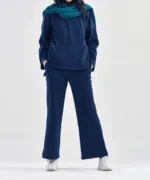 ست هودی و شلوار سلانیک مدل دلنیا سرمه ای