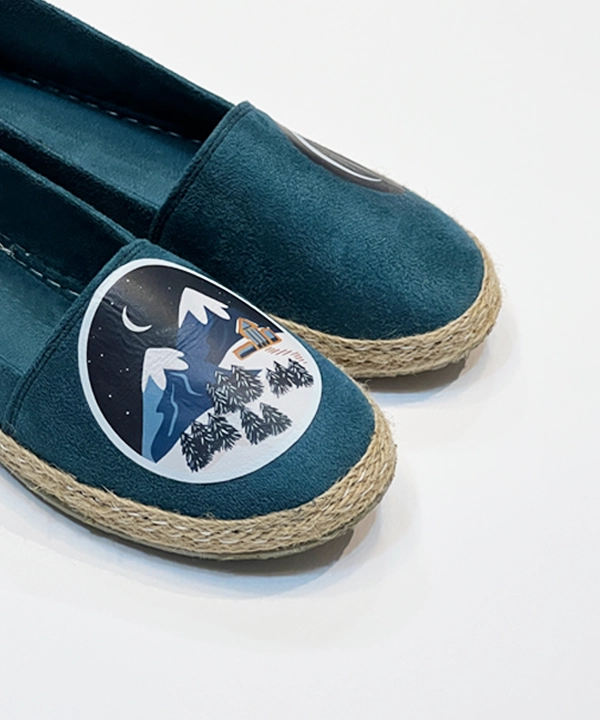 کفش کنفی فیروزه ای