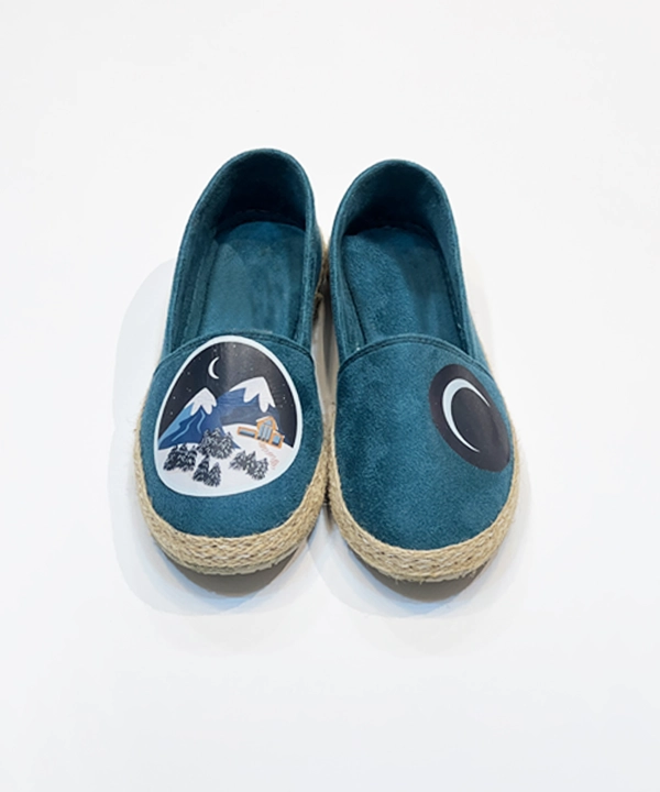 کفش کنفی فیروزه ای