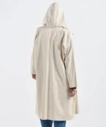 بارانی جلو باز بژ مدل ترنج