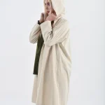 بارانی جلو باز بژ مدل ترنج