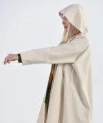 بارانی جلو باز بژ مدل ترنج