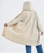 بارانی جلو باز بژ مدل ترنج