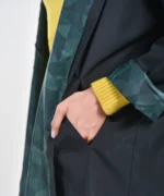 بارانی بلند جلو باز مدل ترنج