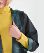 بارانی بلند جلو باز مدل ترنج مشکی