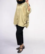 شومیز لینن دکمه ای مدل آتیه