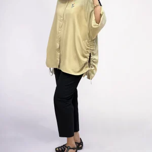 شومیز لینن دکمه ای مدل آتیه