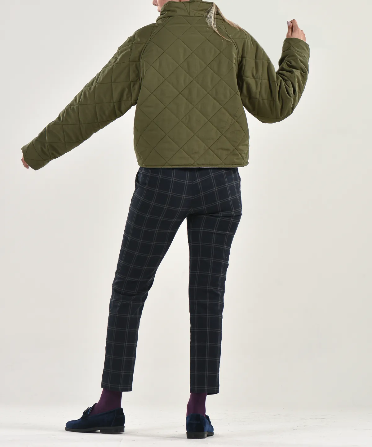 کاپشن دکمه ای یقه ایستاده مدل نازنین