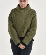 کاپشن دکمه ای یقه ایستاده مدل نازنین