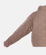 کاپشن دکمه ای نسکافه ای یقه ایستاده مدل نازنین