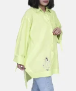 شومیز کاهویی لینن آستین بلند مدل ناریا