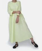 پیراهن کاهویی لینن ترمه