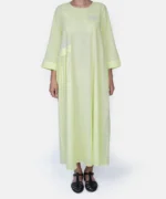 پیراهن کاهویی لینن ترمه