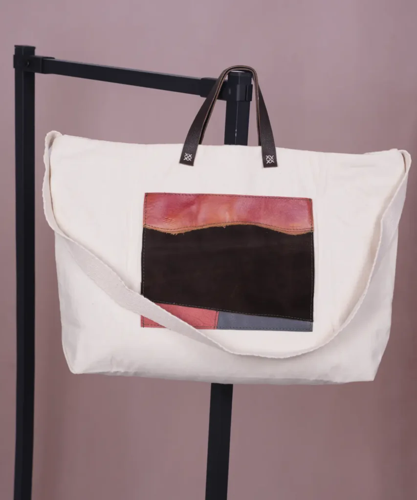 کیف کتان نچرال مدل پالیز