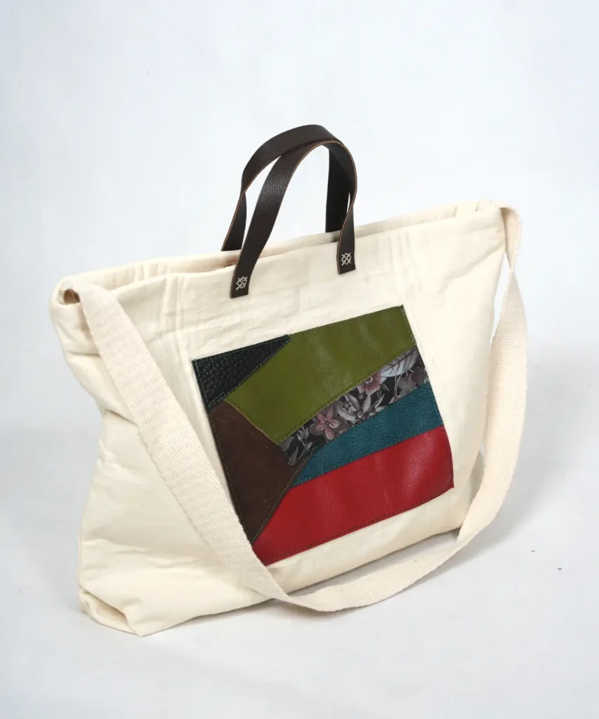 کیف کتان نچرال مدل پالیز