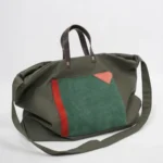 کیف کتان آستر دار سبز مدل پالیز