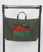 کیف کتان آستر دار سبز مدل پالیز