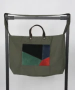 کیف کتان آستر دار سبز مدل پالیز