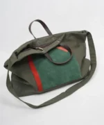 کیف کتان آستر دار سبز مدل پالیز