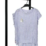 بلوز لینن یقه گرد مدل مهرک