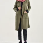 مانتو پاییزه جلو باز مدل فرنوش