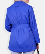 بارانی آبی میکرو جلوباز مدل ماریا