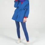 بارانی آبی میکرو جلوباز مدل ماریا