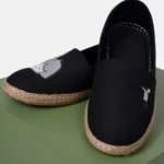 کفش کنفی مشکی طرح گربه و موش