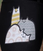 کفش کنفی مشکی طرح گربه و موش