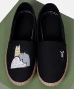 کفش کنفی مشکی طرح گربه و موش