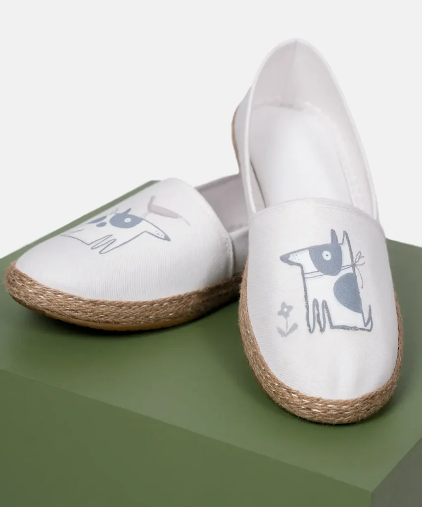 کفش کنفی سفید طرح سگ