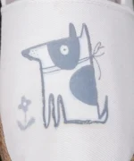 کفش کنفی سفید طرح سگ