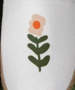 کفش کنفی سفید طرح گل