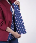 کت زرشکی ارغوانی جلوباز مدل پرگل