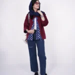 کت زرشکی ارغوانی جلوباز مدل پرگل