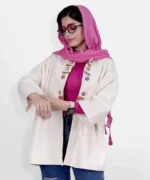 کت کتان جلوباز مدل پلاس