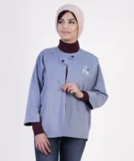 کت کتان آبی دورو مدل پوپک