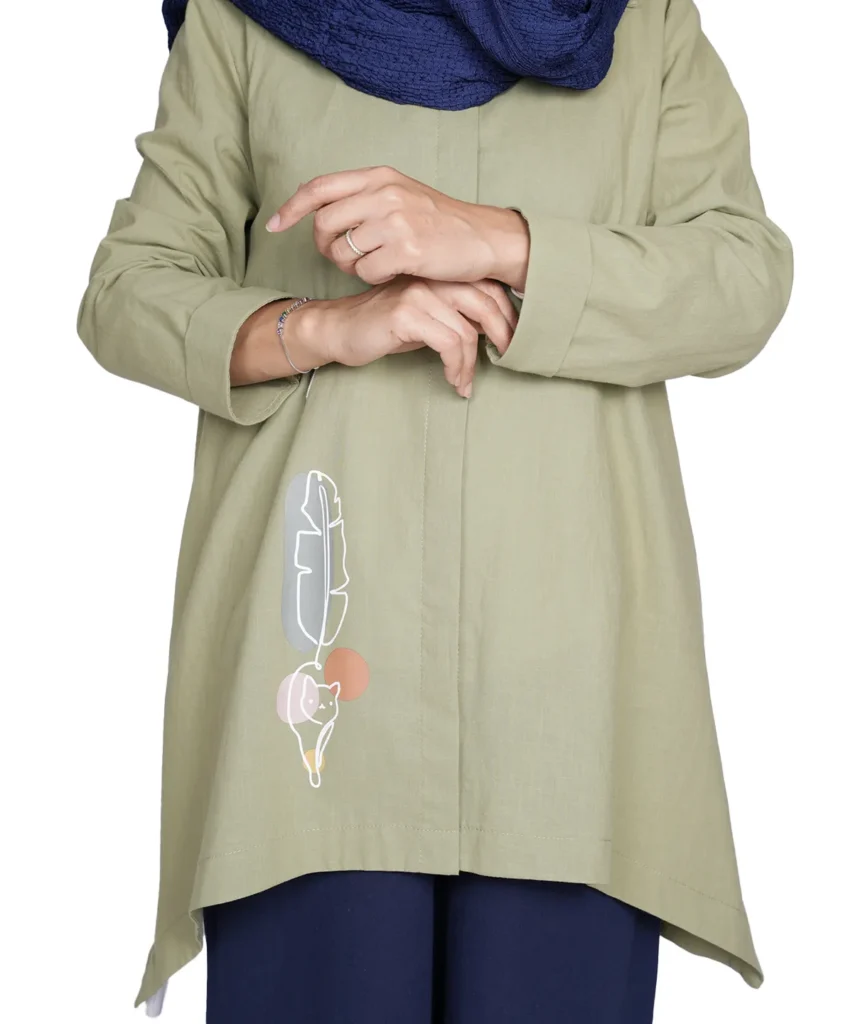 مانتو بهاره لینن دکمه دار مدل ماه