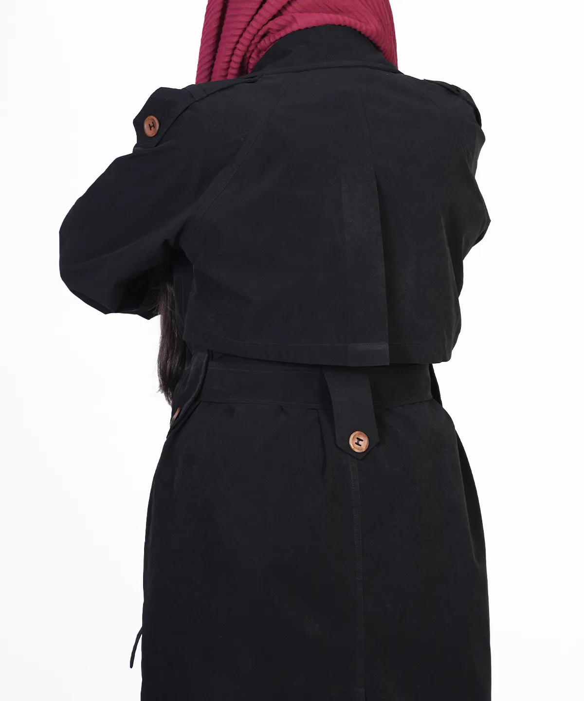 ترنچ کت بلند یقه انگلیسی مدل شهرزاد