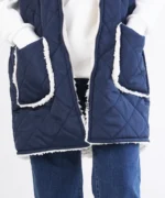 پافر سورمه ای زیپ دار مدل نیلو