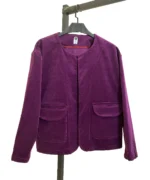 کت مخمل بنفش جلو باز مدل افرا